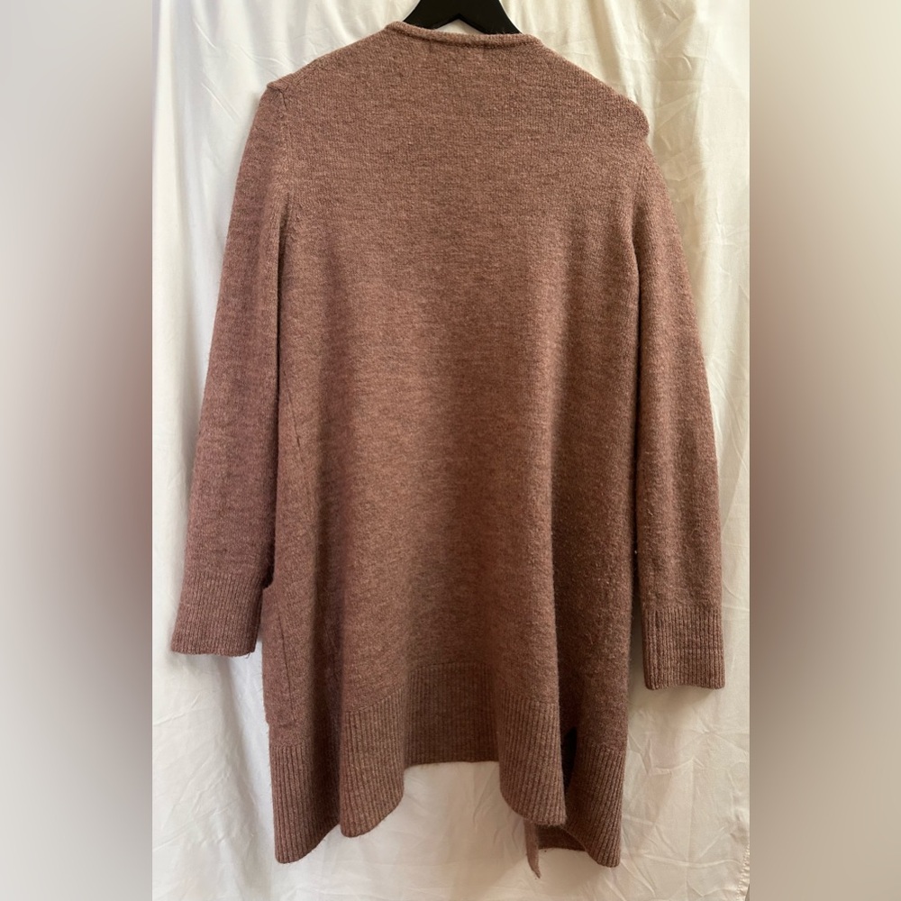 Marled Reunited Clothing Mauve Knit Duster Cardigan Sz M - Picture 2 of 4